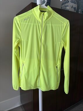 Ralph Lauren RLX Women's Neon Yellow Zip-Front Performance Jacket